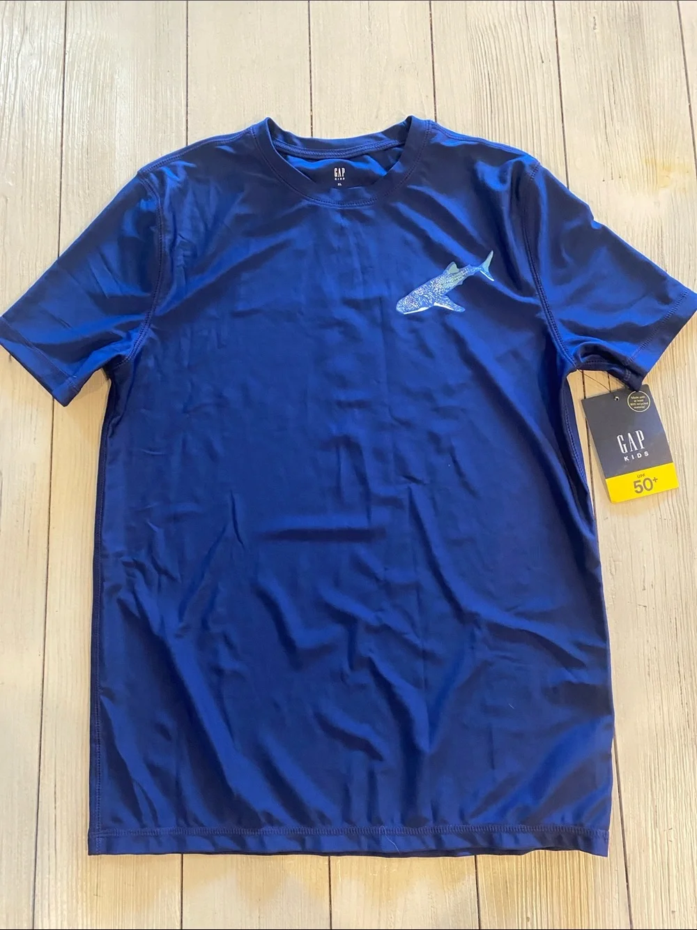 GAP Blue Short-Sleeve Tee with Shark Swim shirt